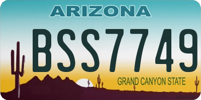 AZ license plate BSS7749