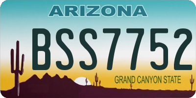 AZ license plate BSS7752