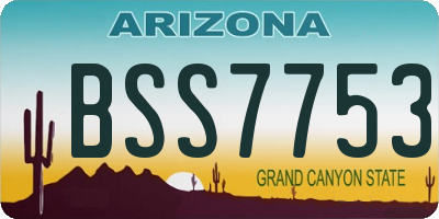 AZ license plate BSS7753