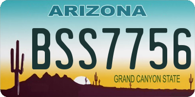 AZ license plate BSS7756