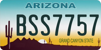 AZ license plate BSS7757