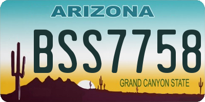 AZ license plate BSS7758