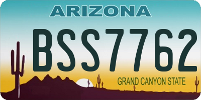 AZ license plate BSS7762