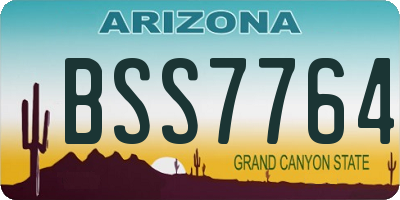 AZ license plate BSS7764