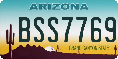 AZ license plate BSS7769