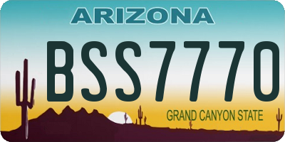 AZ license plate BSS7770