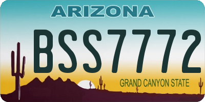 AZ license plate BSS7772