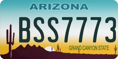 AZ license plate BSS7773