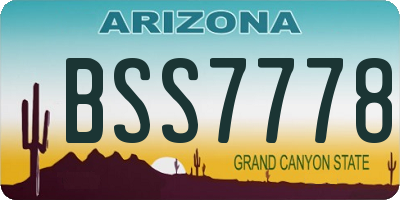 AZ license plate BSS7778