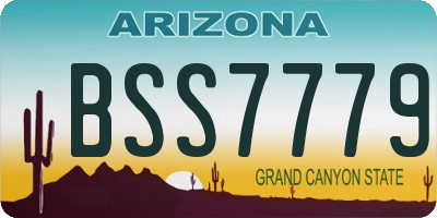 AZ license plate BSS7779