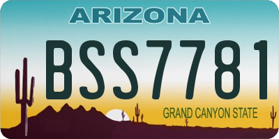 AZ license plate BSS7781