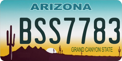 AZ license plate BSS7783