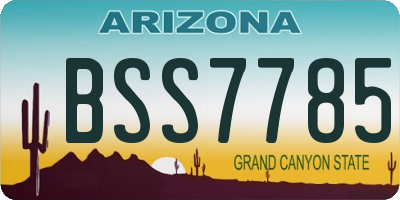 AZ license plate BSS7785