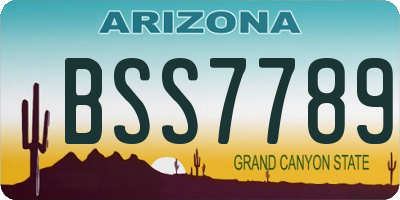 AZ license plate BSS7789