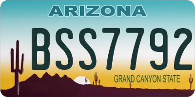 AZ license plate BSS7792