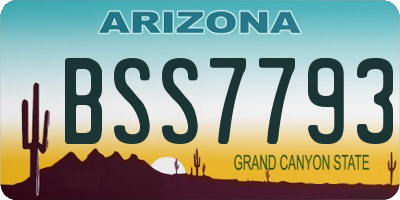 AZ license plate BSS7793