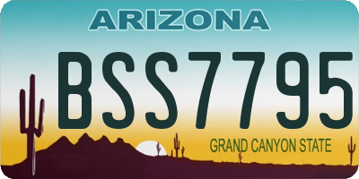 AZ license plate BSS7795