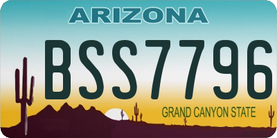 AZ license plate BSS7796