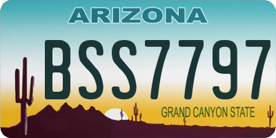 AZ license plate BSS7797