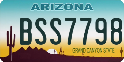 AZ license plate BSS7798