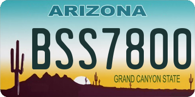 AZ license plate BSS7800