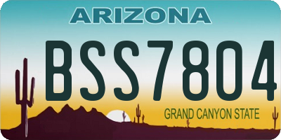 AZ license plate BSS7804