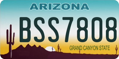 AZ license plate BSS7808