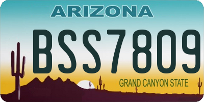 AZ license plate BSS7809