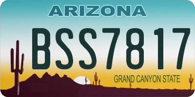 AZ license plate BSS7817