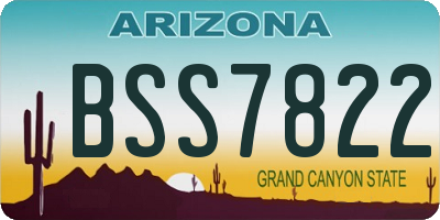 AZ license plate BSS7822