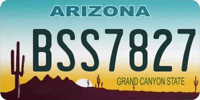 AZ license plate BSS7827