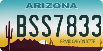 AZ license plate BSS7833