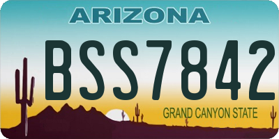 AZ license plate BSS7842