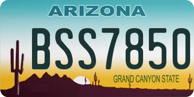 AZ license plate BSS7850