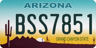 AZ license plate BSS7851