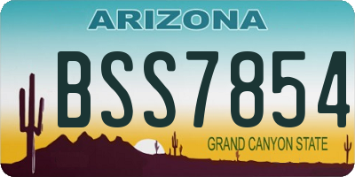 AZ license plate BSS7854