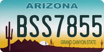 AZ license plate BSS7855