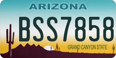 AZ license plate BSS7858