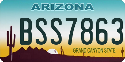 AZ license plate BSS7863