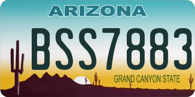 AZ license plate BSS7883