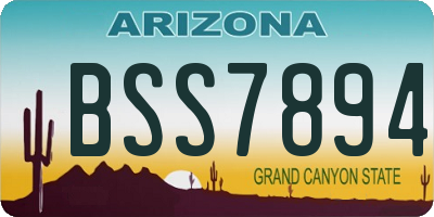 AZ license plate BSS7894