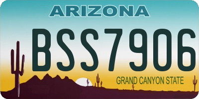 AZ license plate BSS7906