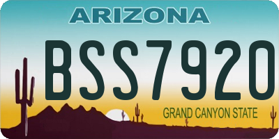 AZ license plate BSS7920