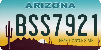 AZ license plate BSS7921