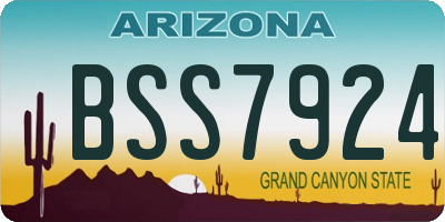 AZ license plate BSS7924