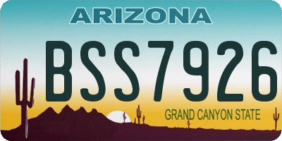 AZ license plate BSS7926