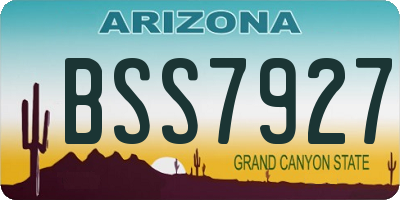 AZ license plate BSS7927