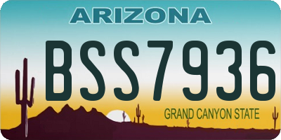 AZ license plate BSS7936