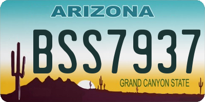 AZ license plate BSS7937