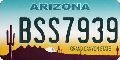 AZ license plate BSS7939